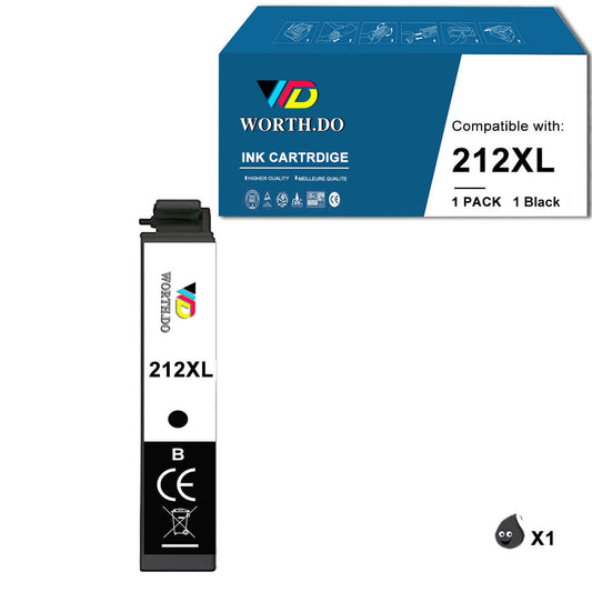 Remanufactured 212XL Premium Ink for Epson (1 Black)