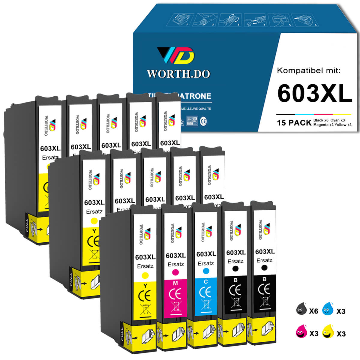 Tintenpatrone ersetzt Epson 603XL (10 Pack)