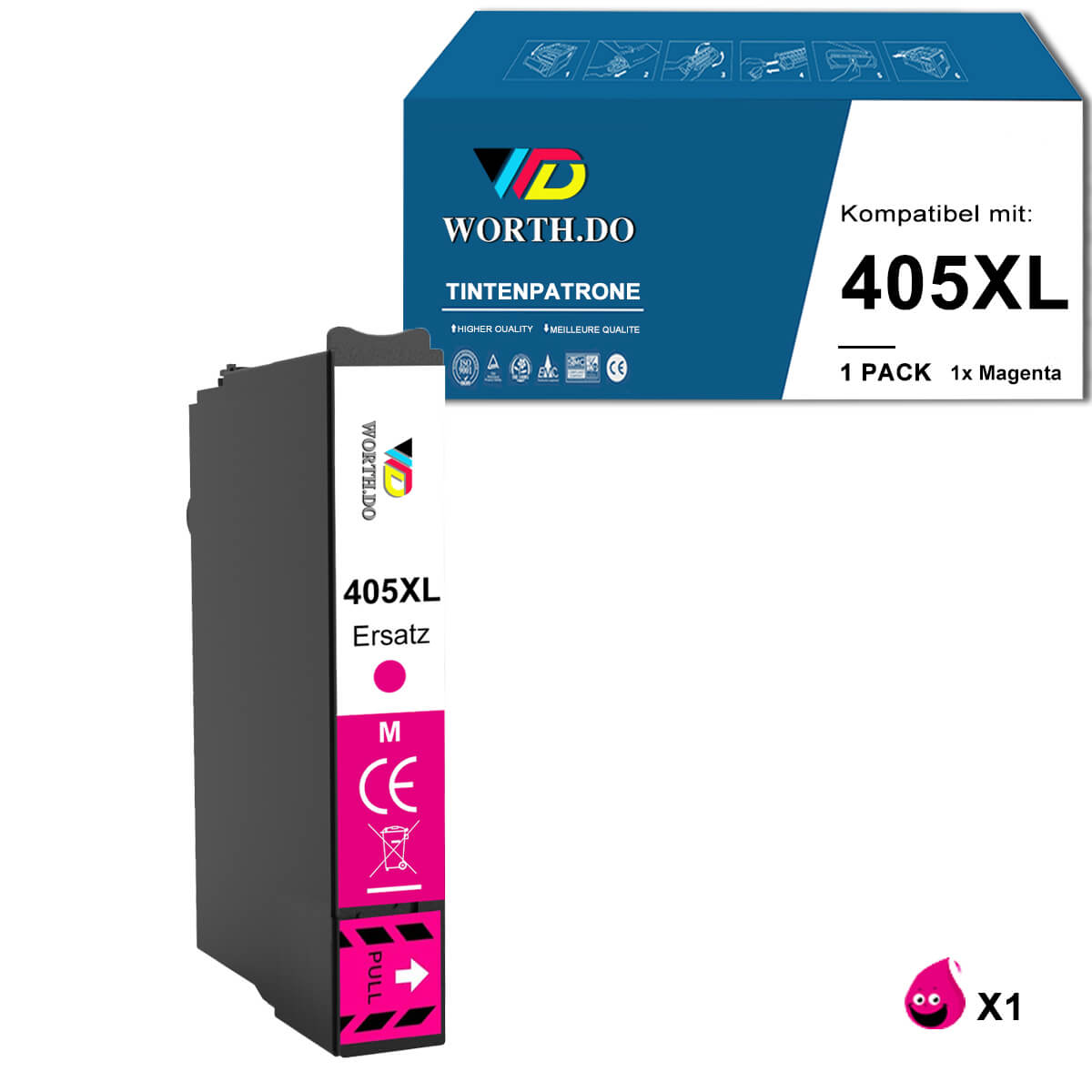 Tintenpatrone ersetzt Epson 405XL Magenta (1 Pack)