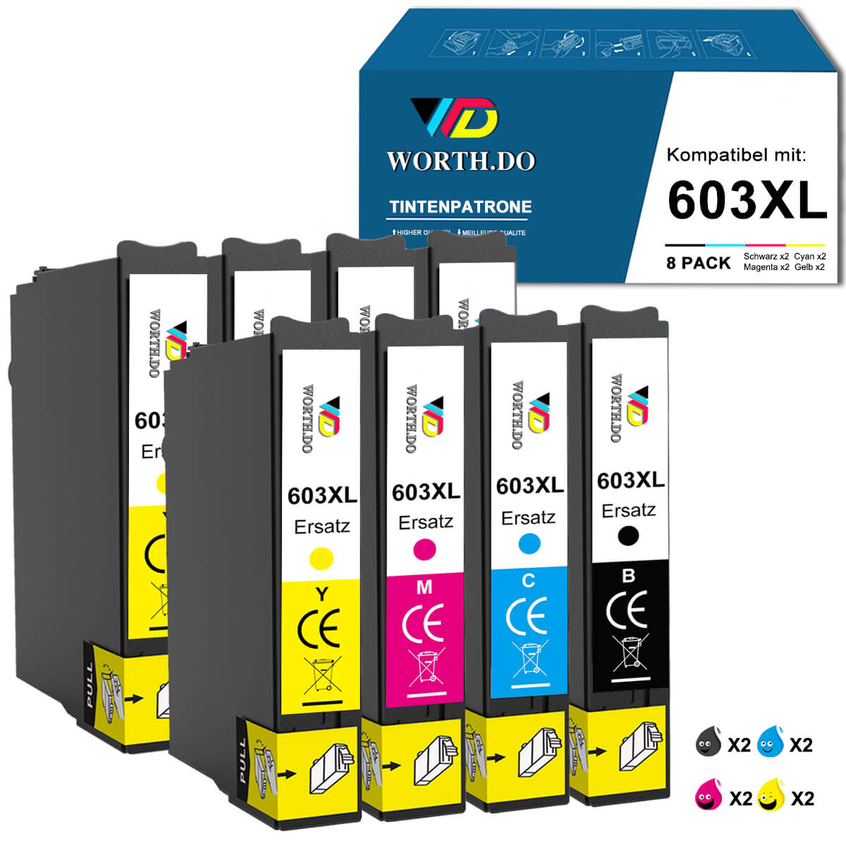       WorthDo.-kompatible-tintenpatronen-feur-epson-603xl-8pack