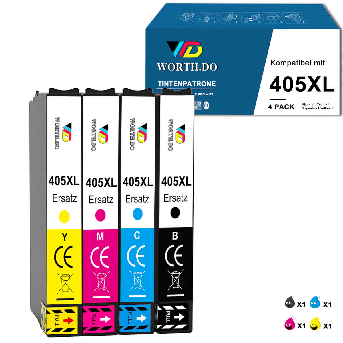 Tintenpatrone ersetzt Epson 405XL Gelb (1 Pack)