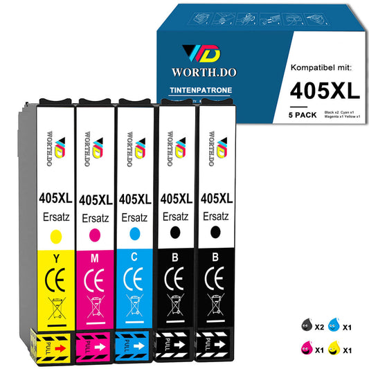 Tintenpatrone ersetzt Epson 405XL (5 Pack)