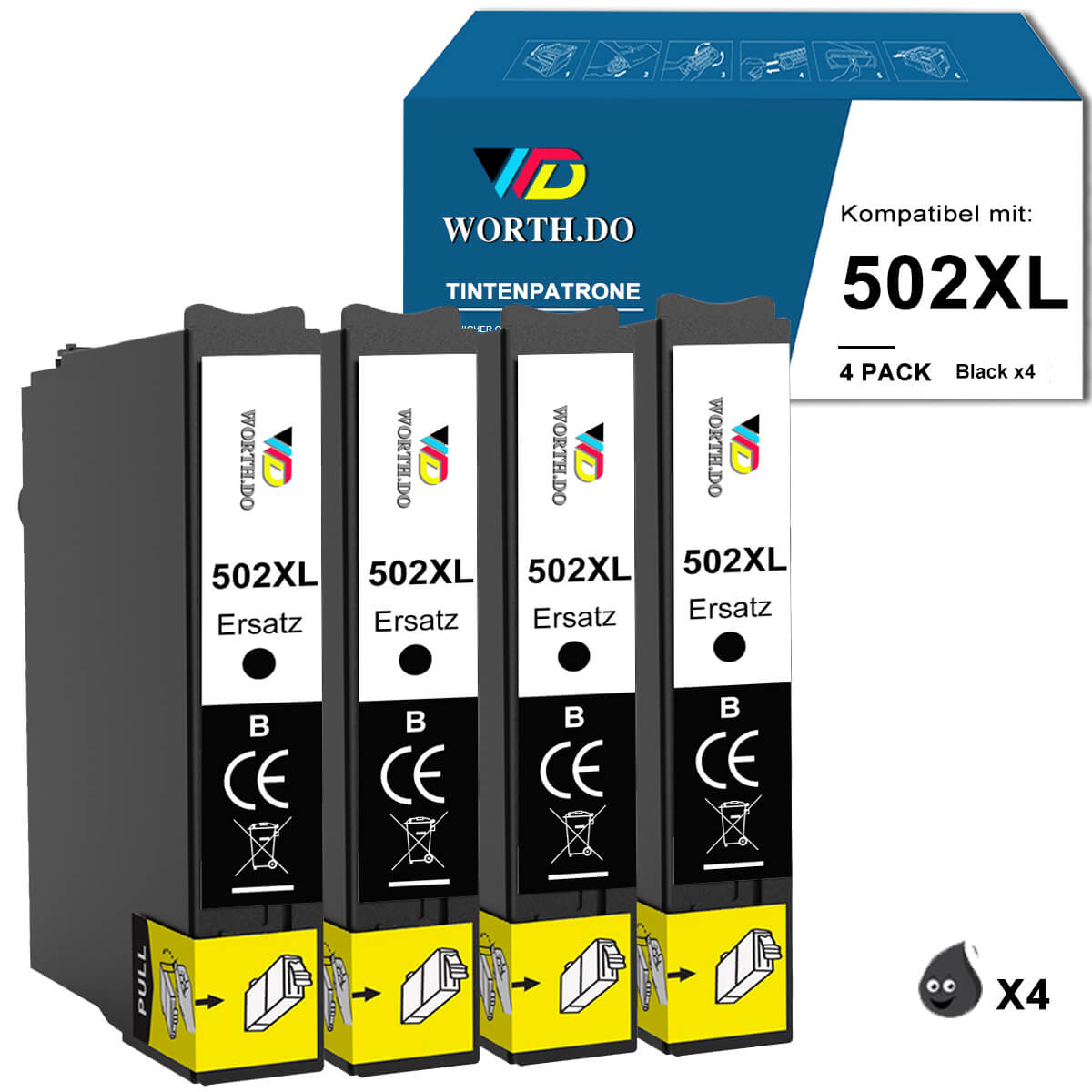    kompatible-tintenpatronen-feur-epson-502xl-4schwarz-worthdo