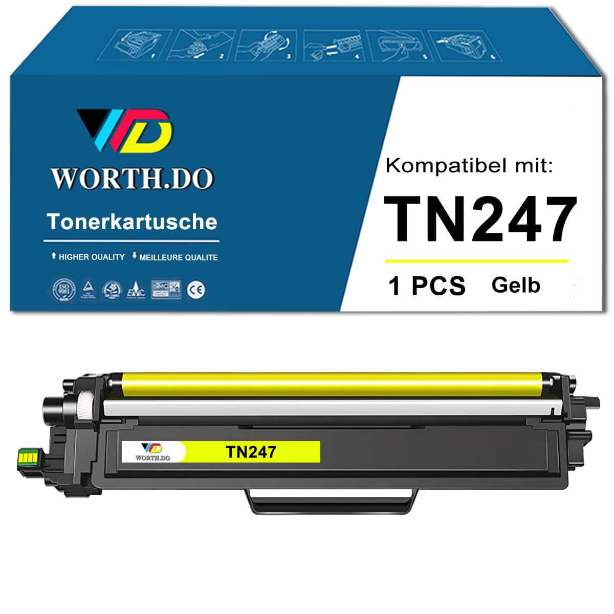 Toner ersetzt Brother TN-247BK |  TN-243BK Schwarz (1 Pack)
