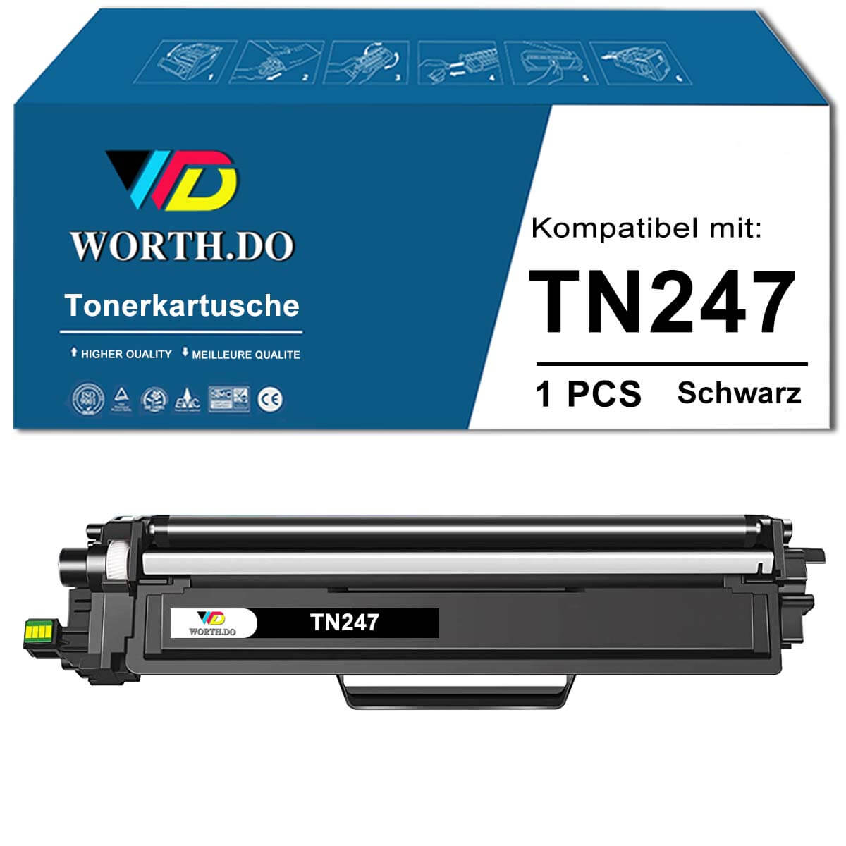 Toner ersetzt Brother TN-247C |  TN-243C Cyan (1 Pack)