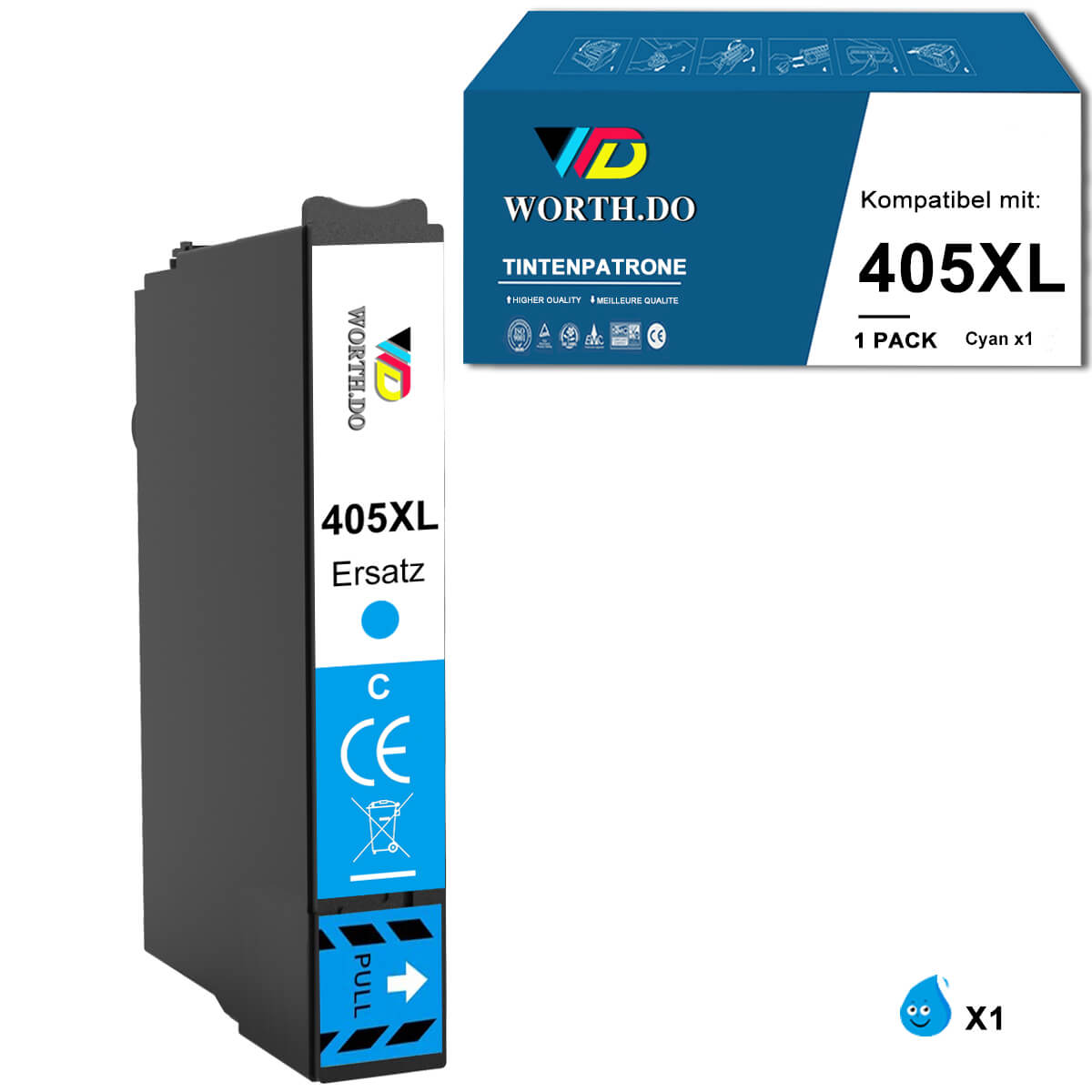 Tintenpatrone ersetzt Epson 405XL C/M/Y (3 Pack)