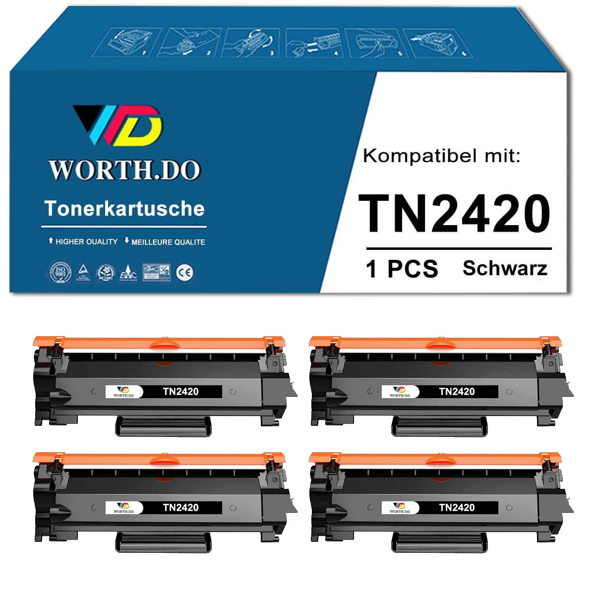 Toner ersetzt Brother TN-2420 Schwarz (2 Pack)