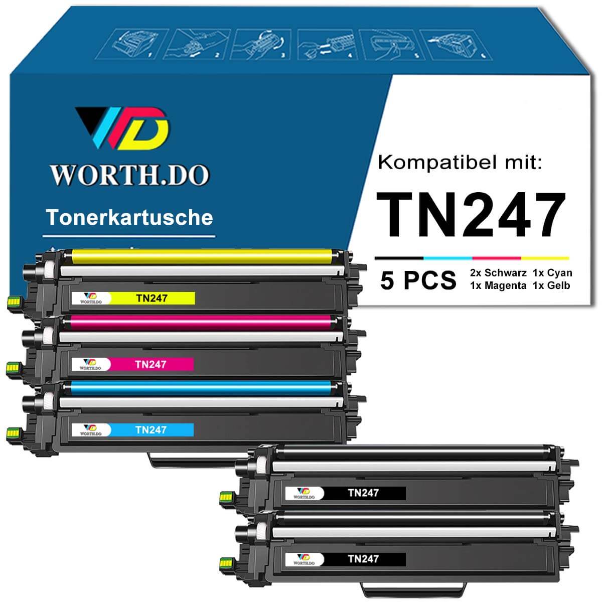Toner ersetzt Brother TN-247 |  TN-243 (5 Pack)