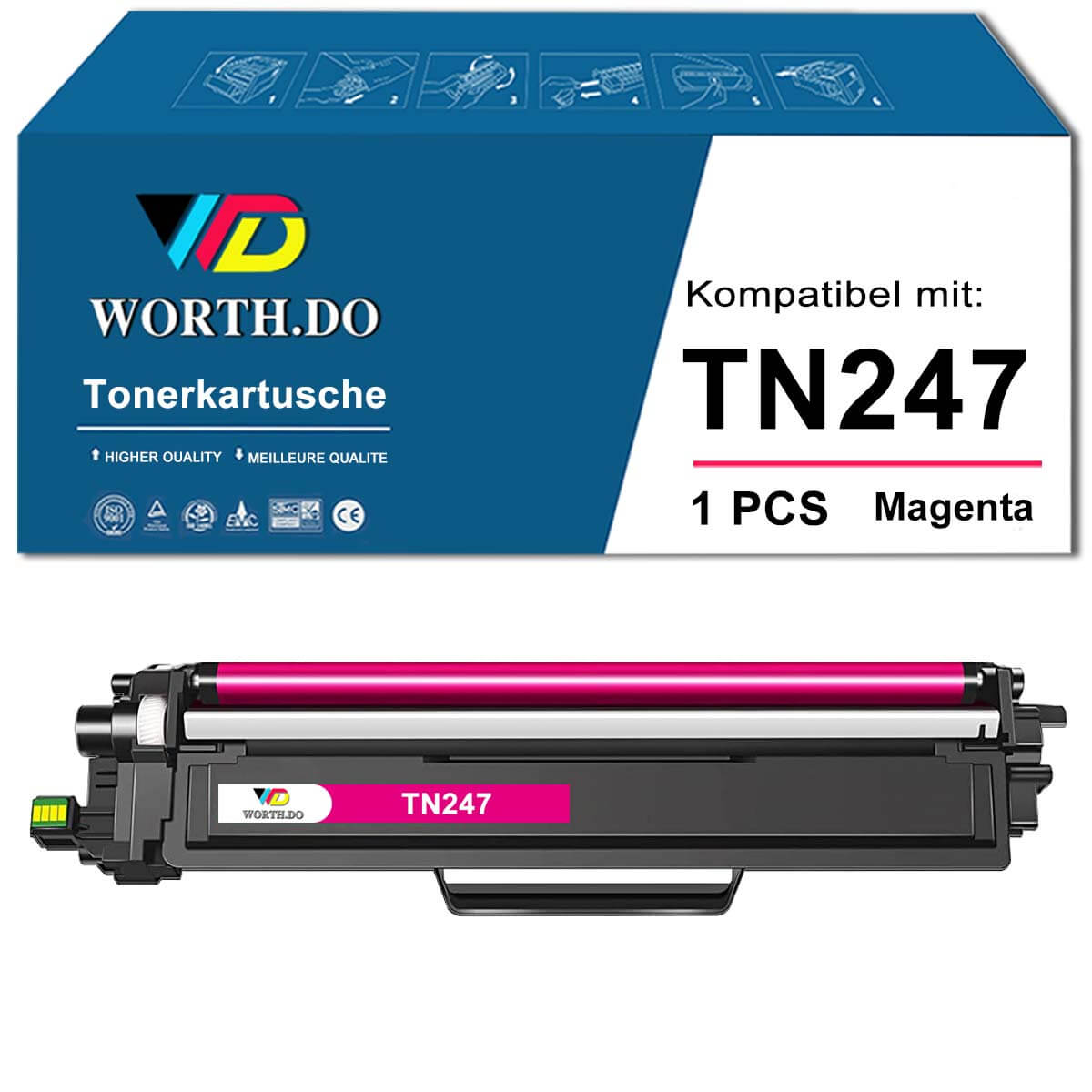 Toner ersetzt Brother TN-247M |  TN-243M Magenta (1 Pack)