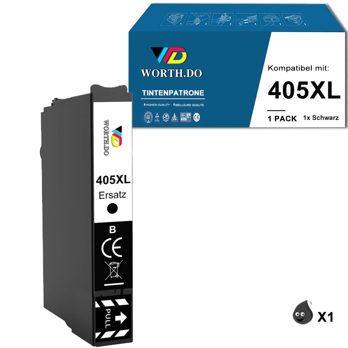 Tintenpatrone ersetzt Epson 405XL Cyan (1 Pack)