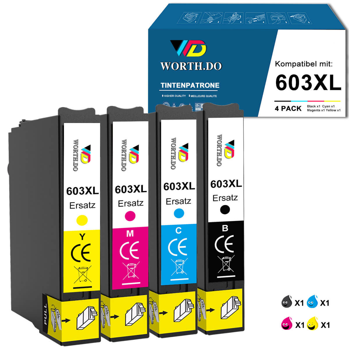       worthdo-kompatible-tintenpatronen-feur-epson-603xl-multipack