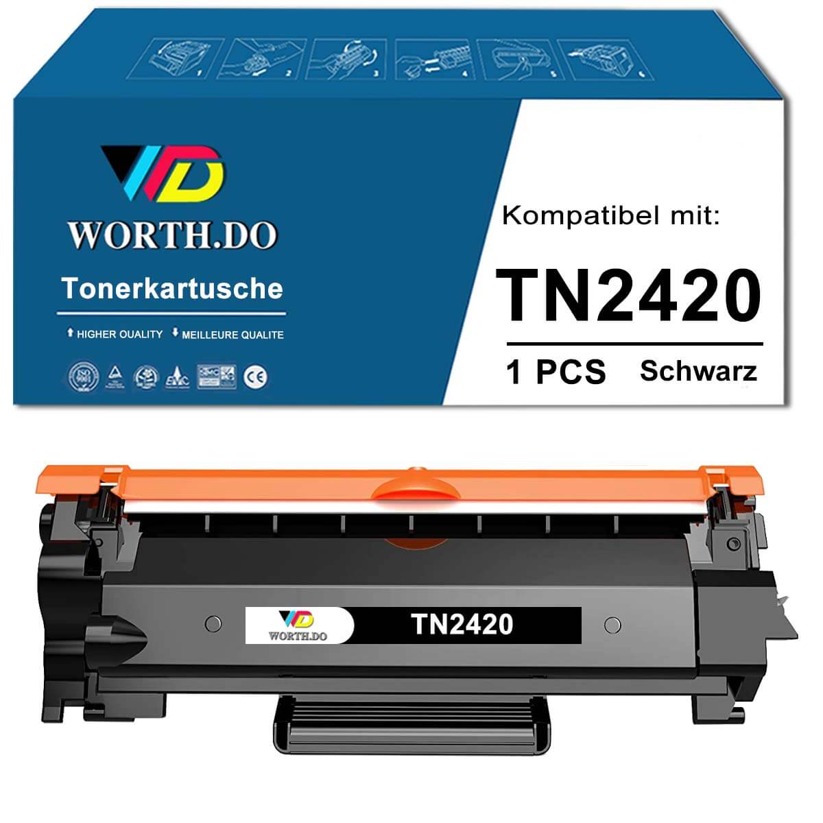 Toner ersetzt Brother TN-2420 Schwarz (1 Pack)