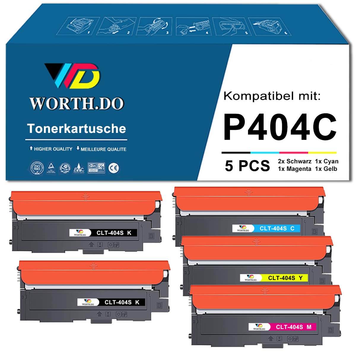 Samsung CLT-404S Tonerkartusche  (4 PACK)